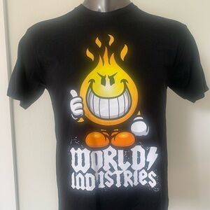 WORLD‎ INDUSTRIES Flame Boy Black T-Shirt Skateboard Size Medium NEW.